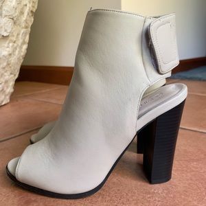 Faux Leather Open Toe Bootie